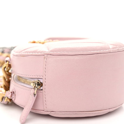 Chanel Lambskin Quilted Chanel 19 Round Clutch With Chain Pink 9 of 11