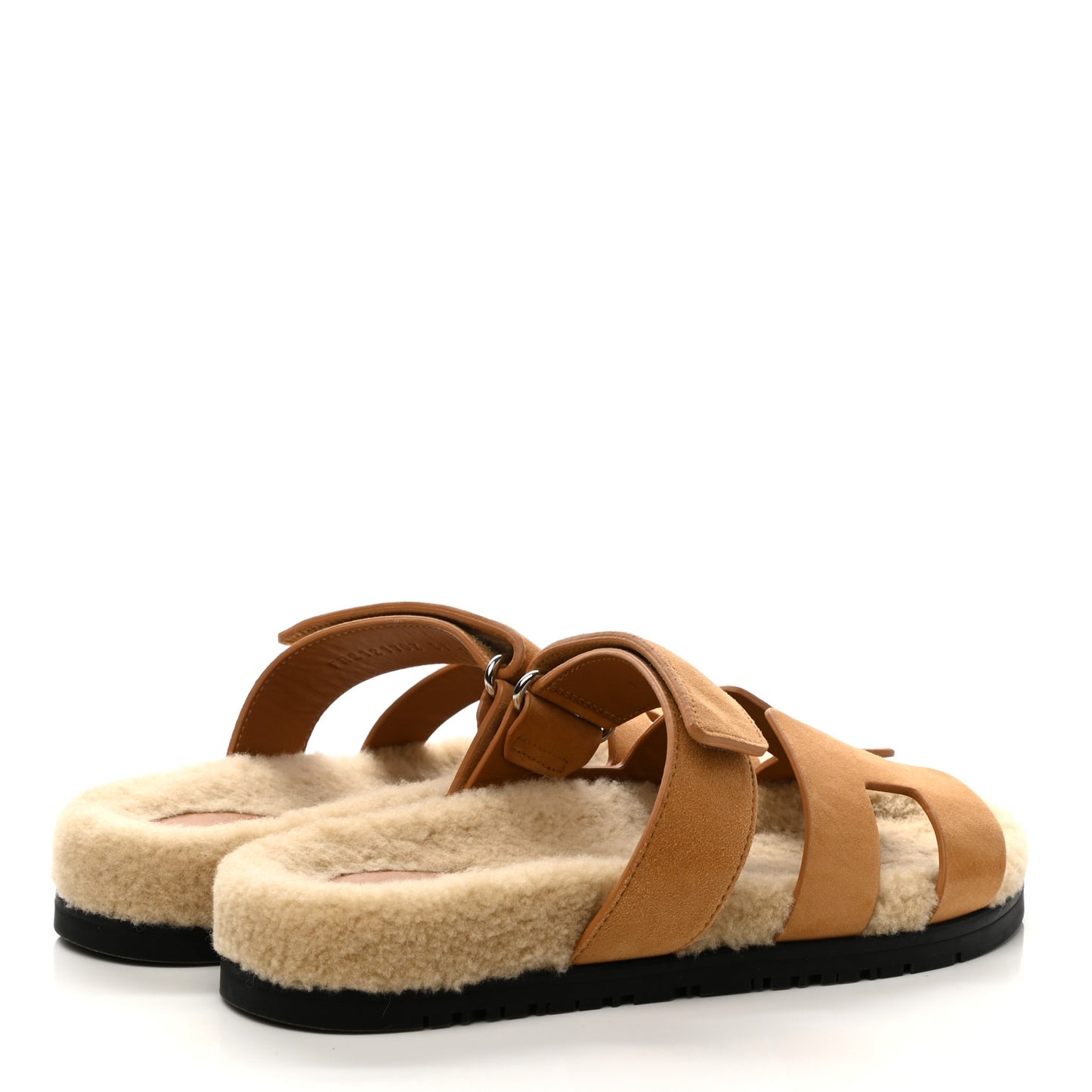 Suede Goatskin Woolskin Womens Chypre Sandals 37 Golden Beige