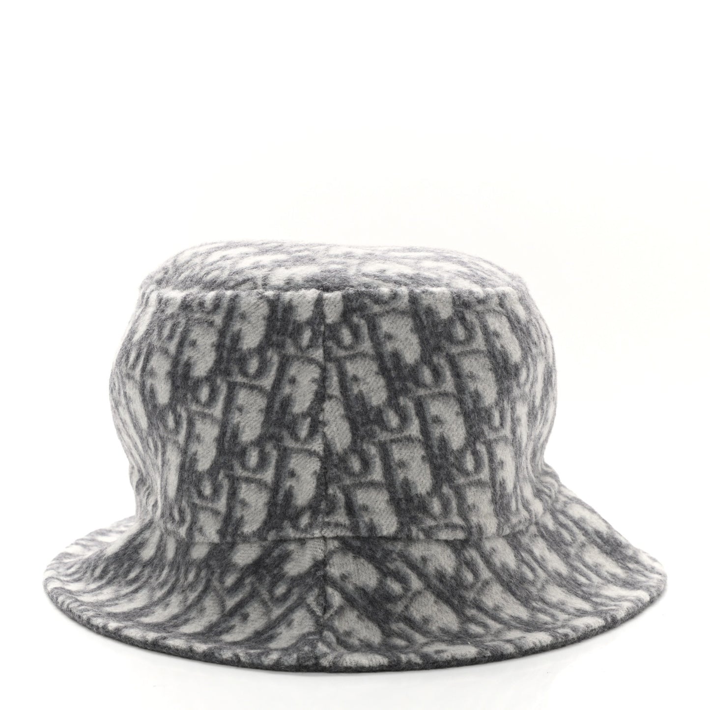 Wool Oblique Jacquard Bucket Hat Grey