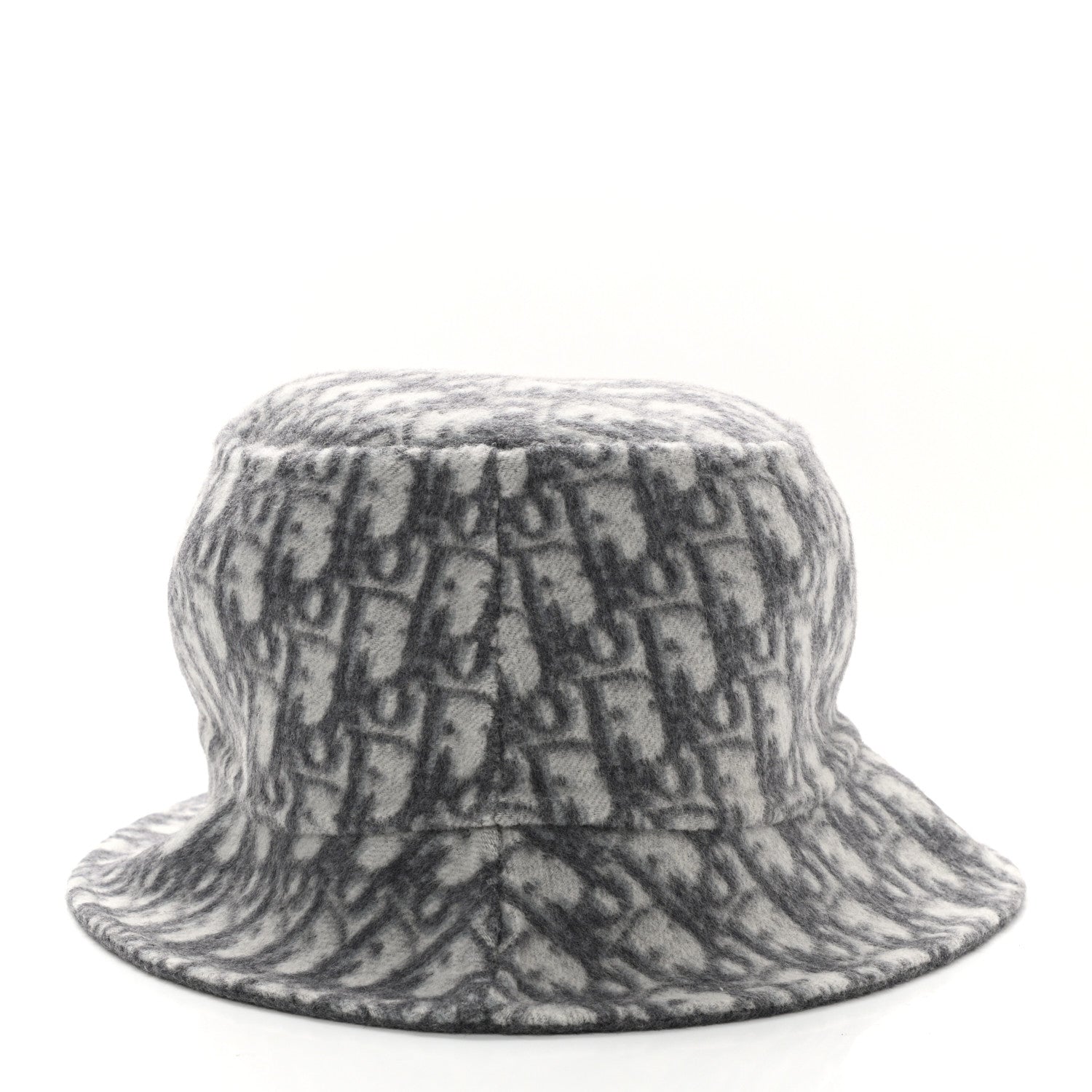 Christian Dior Wool Oblique Jacquard Bucket Hat Grey 13 of 17