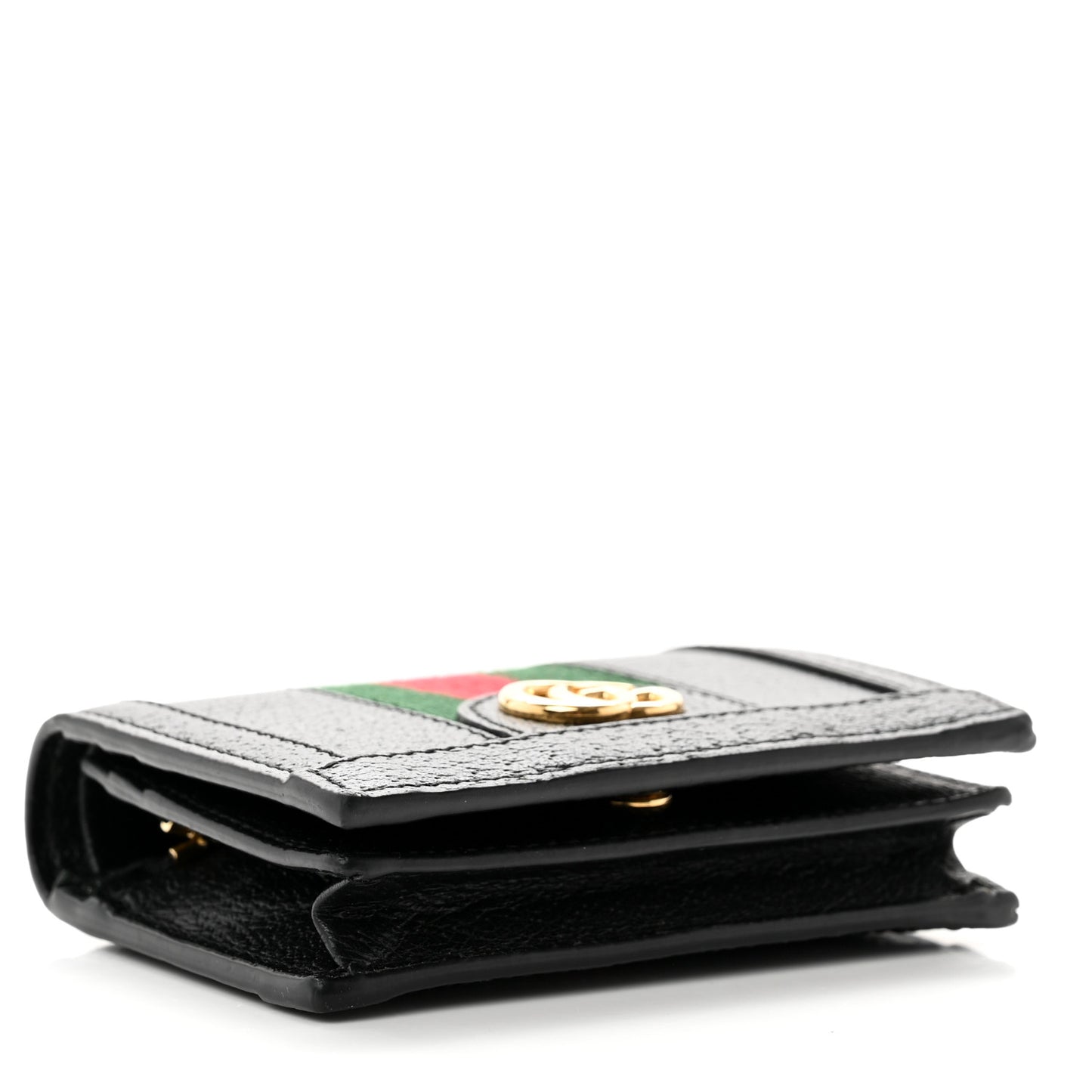 Calfskin Web Ophidia Card Case Black