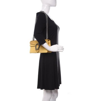 Gucci Satin Silk Crystal Small Dionysus Shoulder Bag Gold Black Diamond 2 of 12