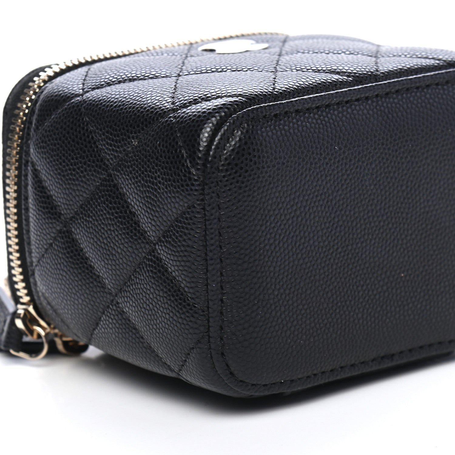 Chanel Caviar Quilted Mini Vanity Case With Chain Black 8 of 9