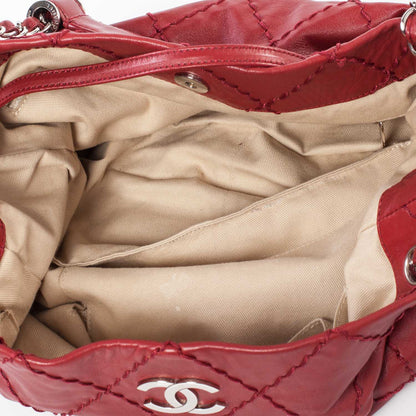 Chanel Lambskin Expandable Tote Red 9 of 10