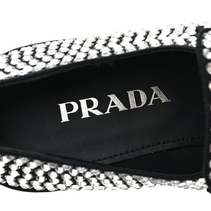 Prada Satin Crystal Metal Triangle Logo 50mm Loafers 38 Cristal 7 of 9