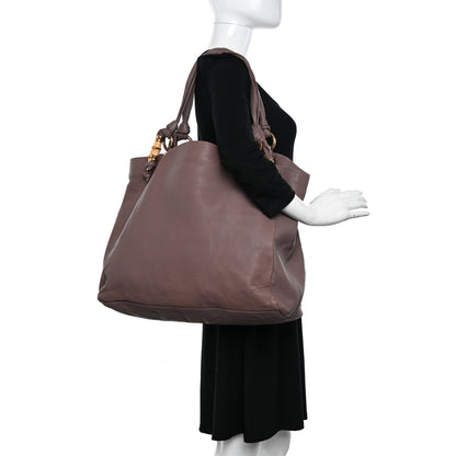 Gucci Pebbled Calfskin Large Jungle Tote Purple 2 of 13