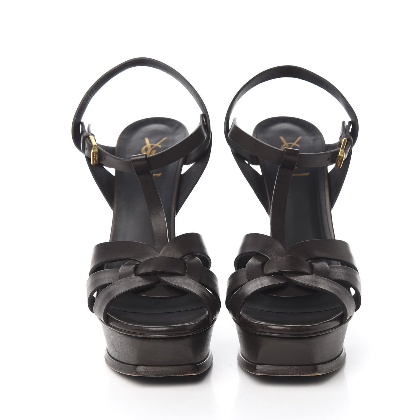 Calfskin Tribute 105 Platform Sandals 40.5 Dark Brown