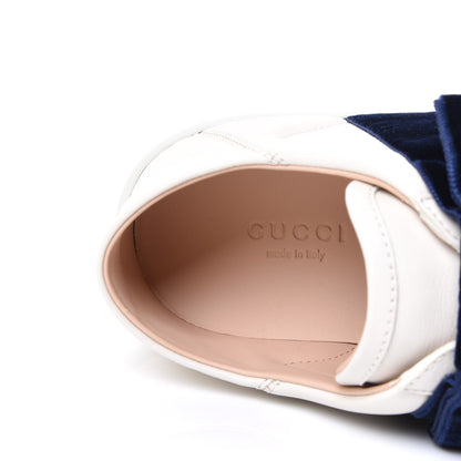 Gucci Calfskin Womens Velvet Bow Ace Sneakers 36 White 7 of 8