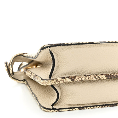 Fendi Cuoio Romano Elaphe Chamois Python Print Small Peekaboo I SEE U Satchel Camelia 7 of 9