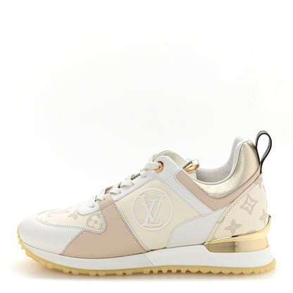 Louis Vuitton Monogram Calfskin Run Away Sneakers 38.5 Beige Gold 1 of 10