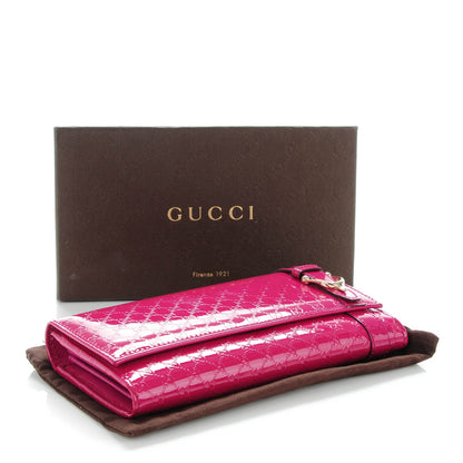 Gucci Patent Microguccissima Nice Wallet Bright Bouganville 4 of 9