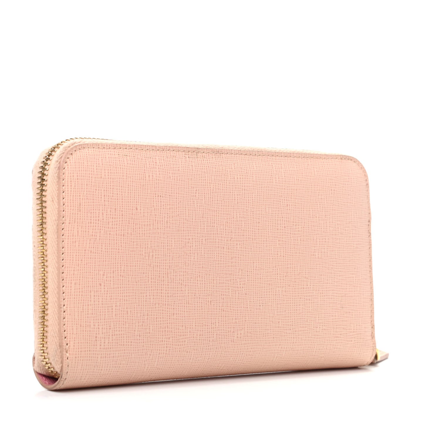 Vitello Elite QuTweet Studded Zip Around Wallet Pink