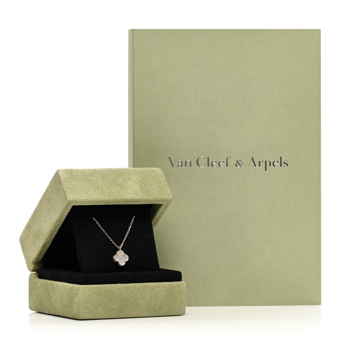 18K Yellow Gold Mother of Pearl Sweet Alhambra Pendant Necklace