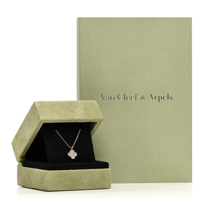 Van Cleef & Arpels 18K Yellow Gold Mother of Pearl Sweet Alhambra Pendant Necklace 5 of 5