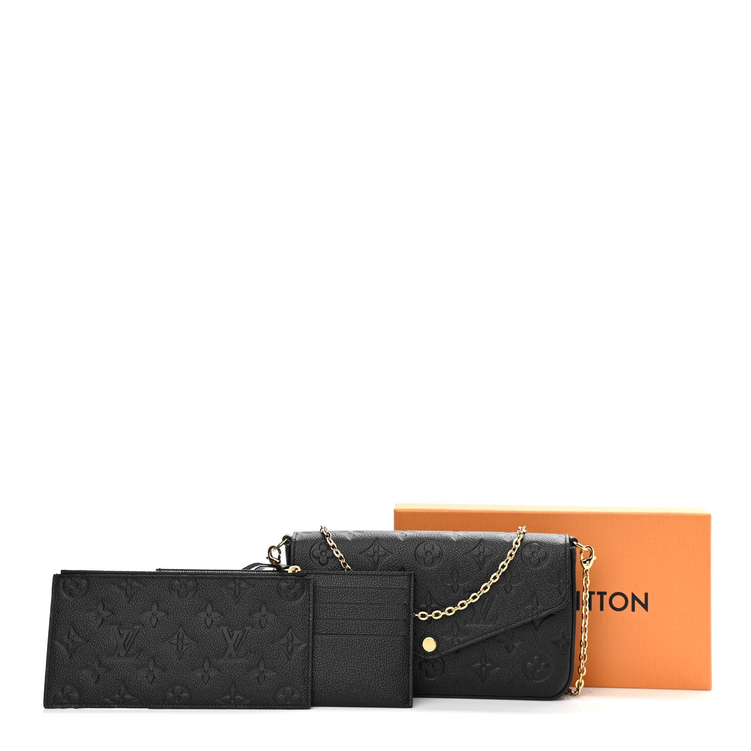 Louis Vuitton Empreinte Pochette Felicie Chain Wallet Black 14 of 14