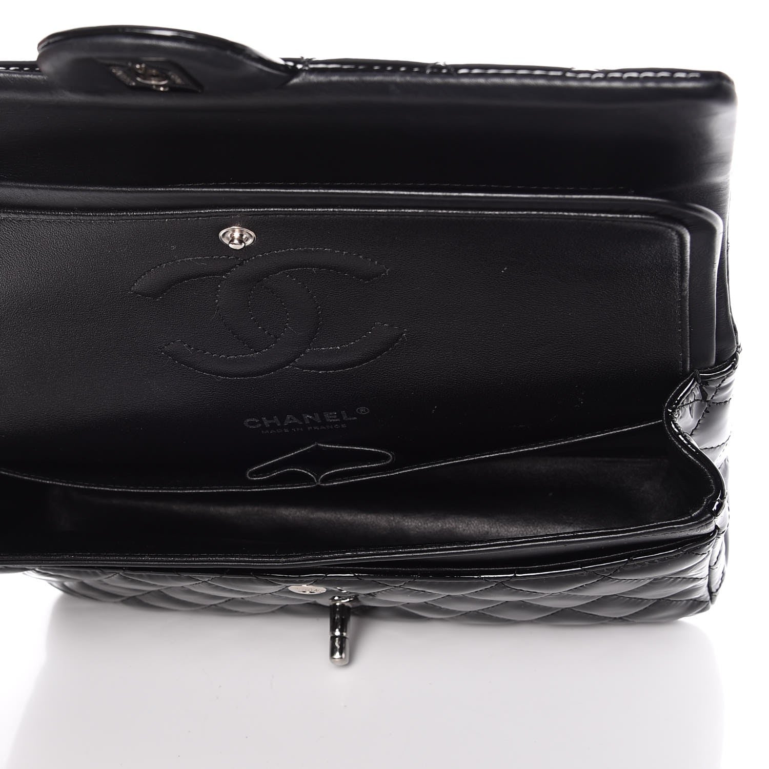 Chanel Patent Quilted Medium Double Flap Black 8 of 10