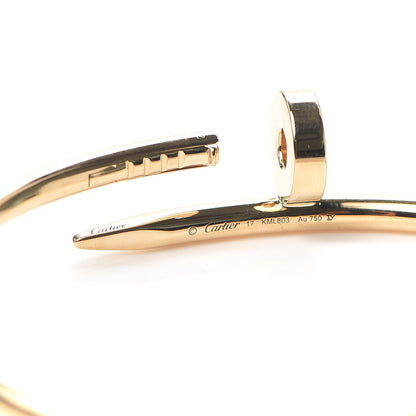 Cartier 18K Yellow Gold Juste Un Clou Bracelet 17 4 of 7