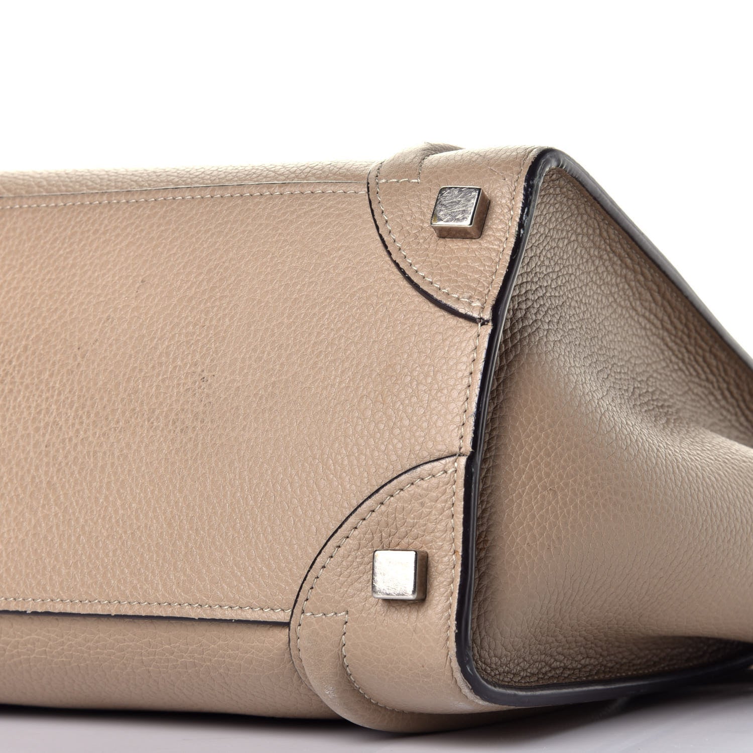 Celine Drummed Calfskin Micro Luggage Dune 8 of 8