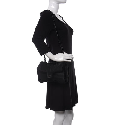 Chanel Shearling Quilted Medium Single Flap Black 2 of 10