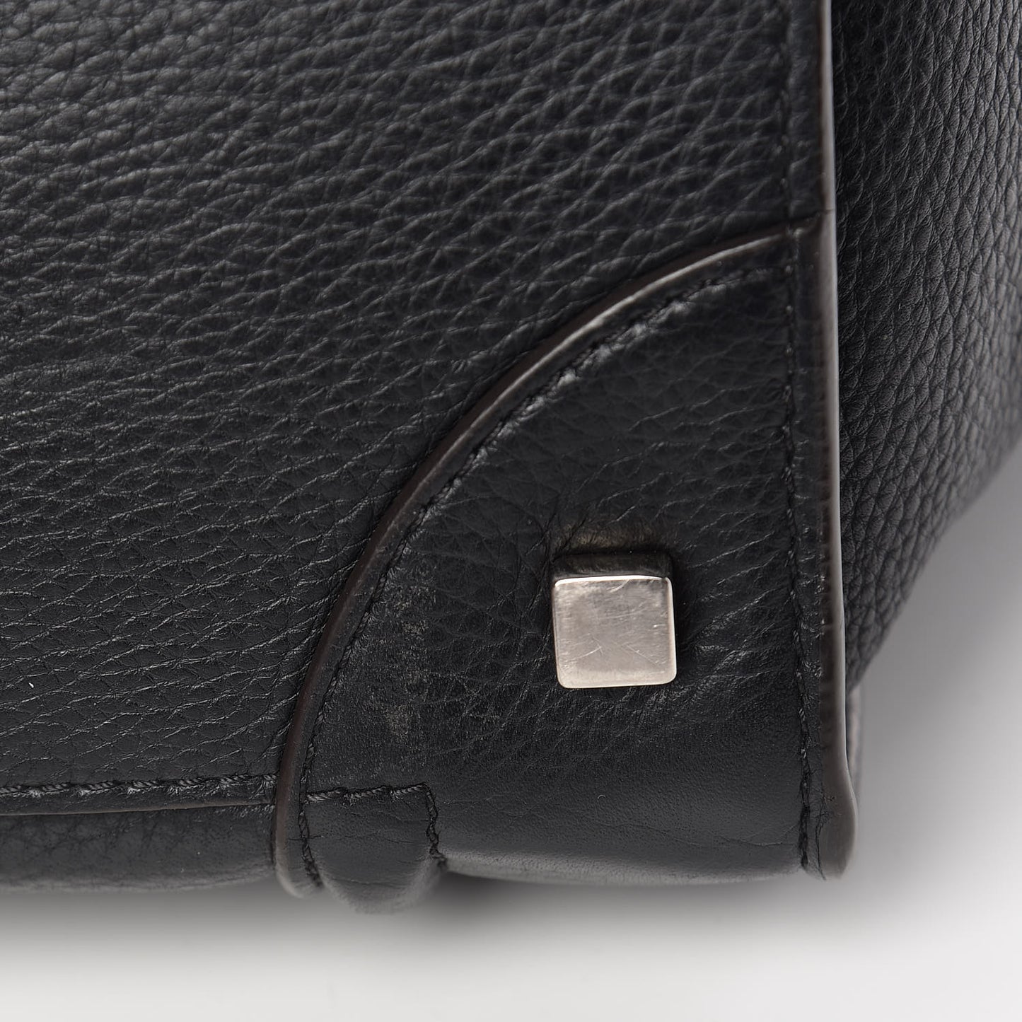 Drummed Calfskin Mini Luggage Black