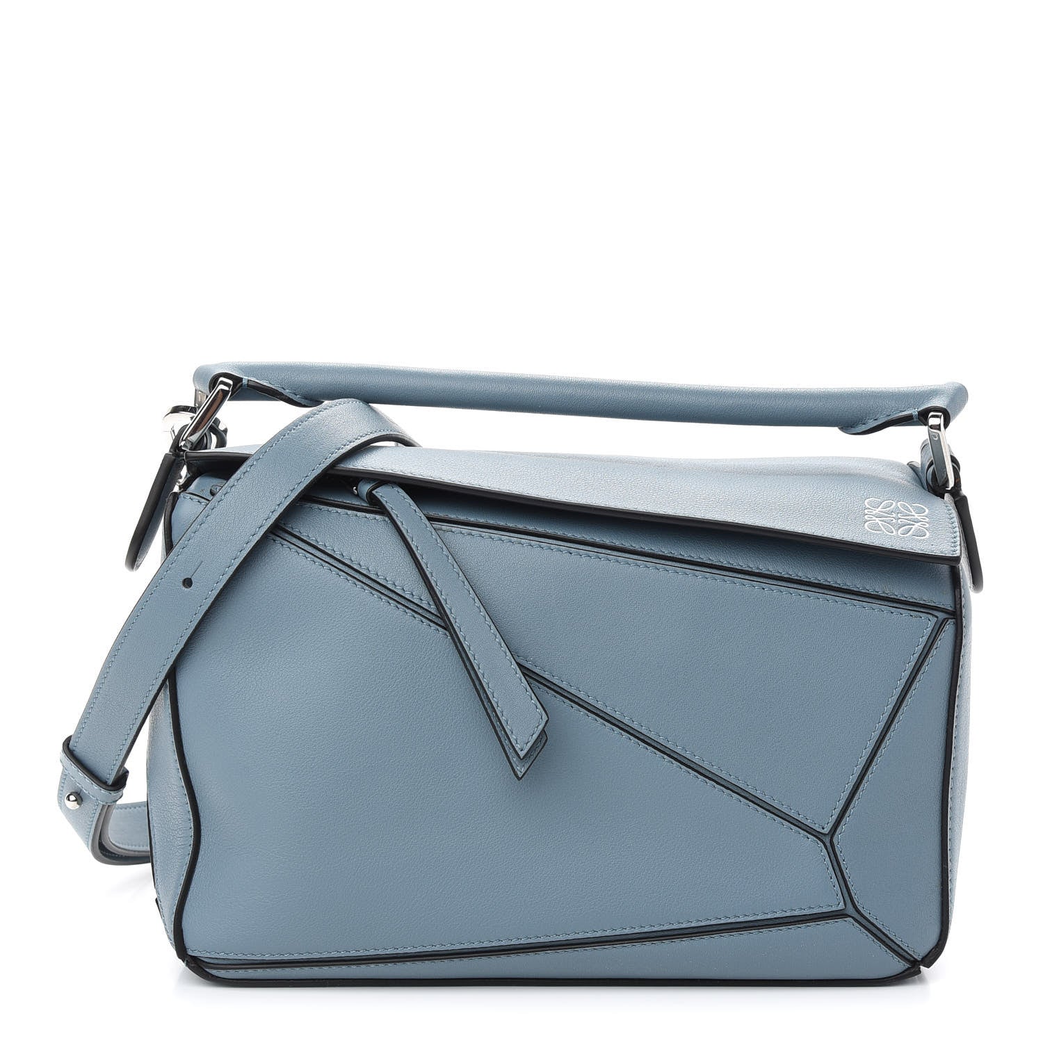 Loewe Calfskin Small Puzzle Bag Stone Blue 1 of 9