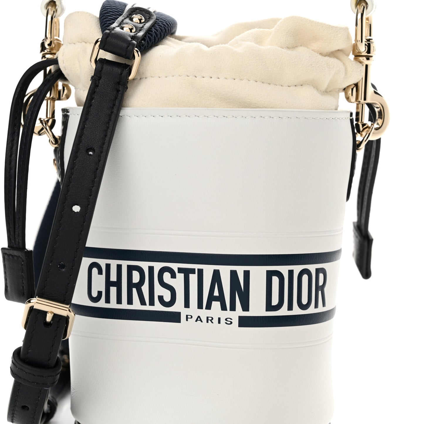 Calfskin Micro Dior Vibe Bucket White Blue
