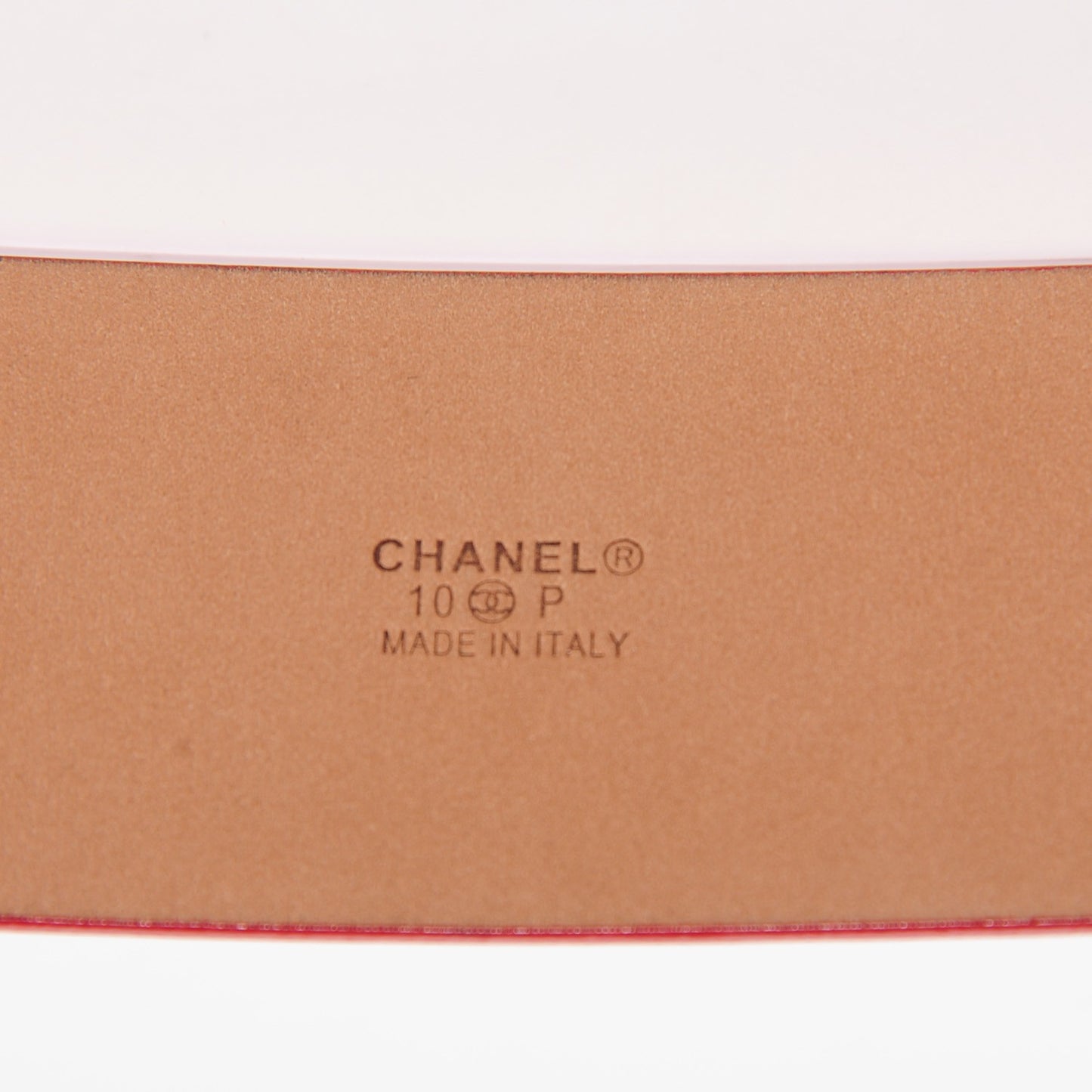 Patent Calfskin CC Logo Belt 85 34 Red