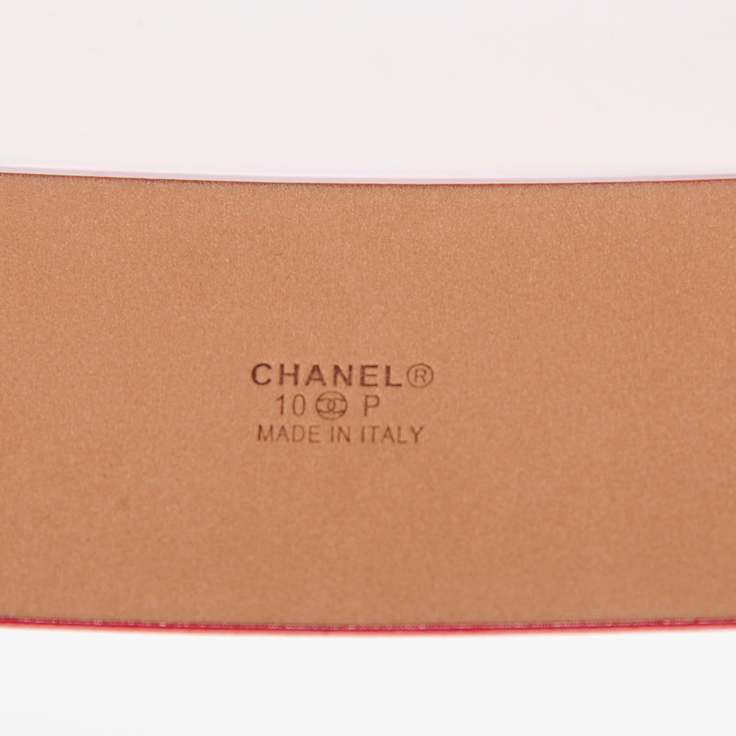 Chanel Patent Calfskin CC Logo Belt 85 34 Red 5 of 7