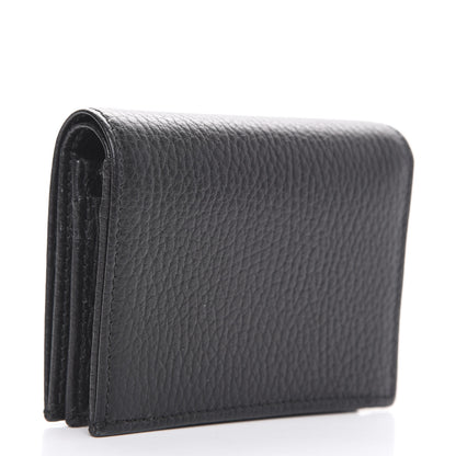 Gucci Pebbled Calfskin GG Marmont Card Case Black 3 of 9
