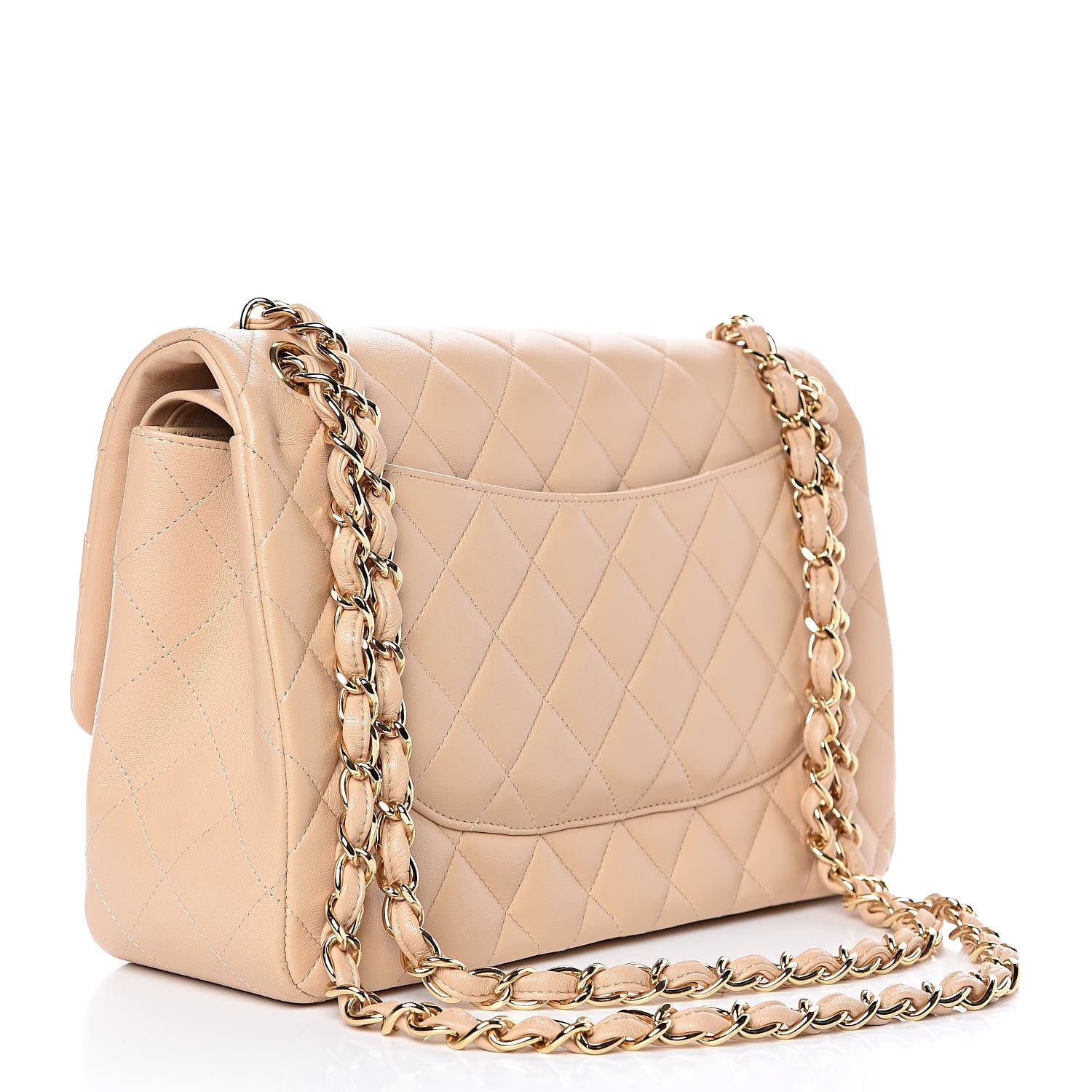 Chanel Lambskin Quilted Jumbo Double Flap Beige Clair 3 of 13