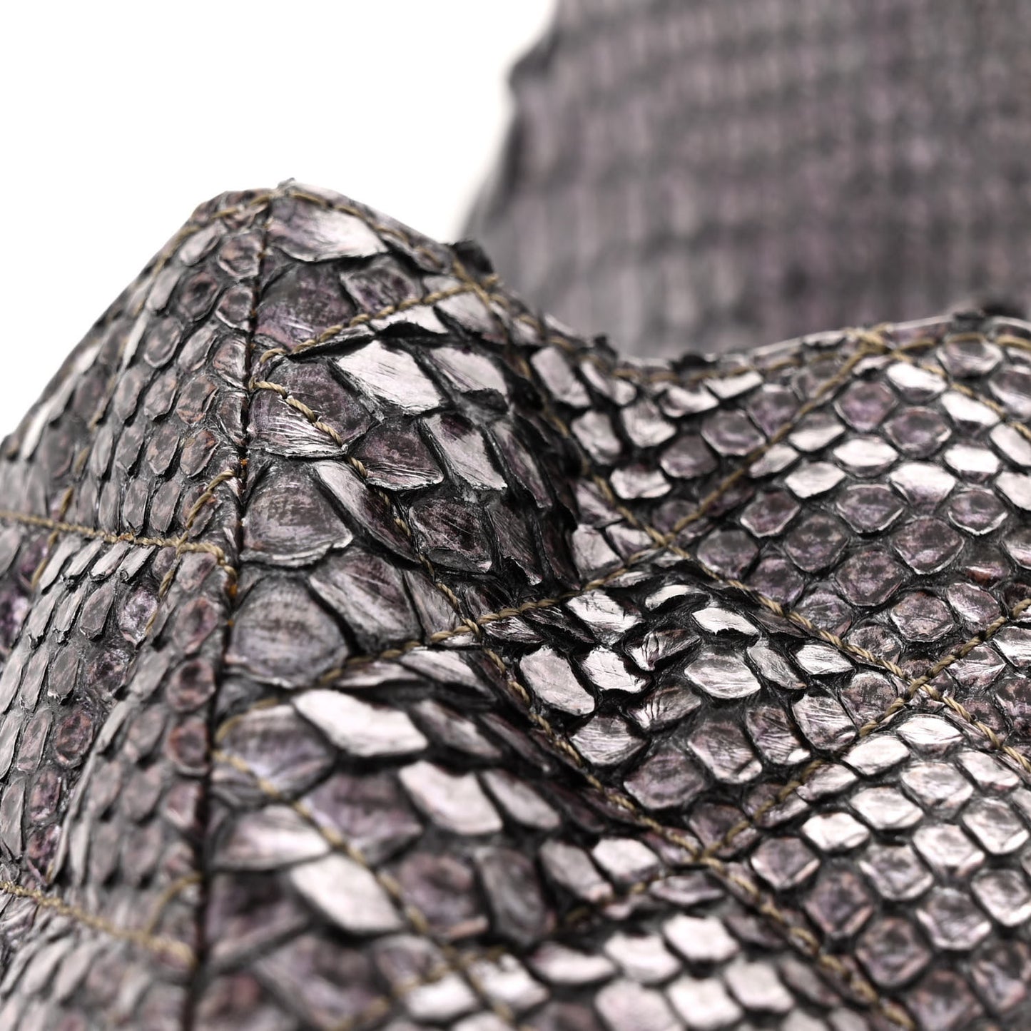 Metallic Snakeskin Strass Flap Bag Light Purple