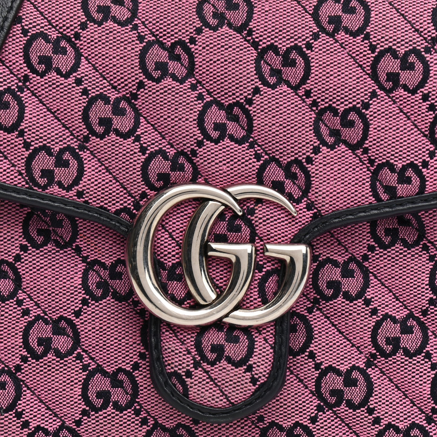 Monogram Multicolor Matelasse Diagonal Mini GG Marmont Top Handle Shoulder Bag Pink Blue