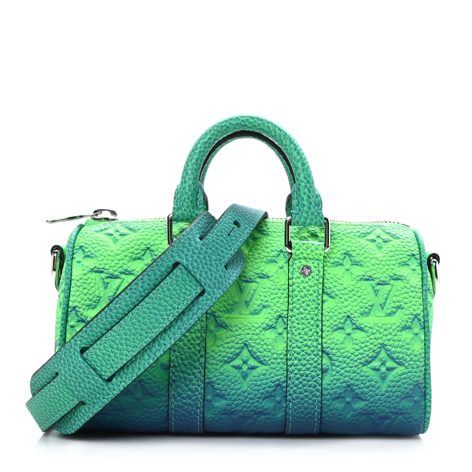 Louis Vuitton Taurillon Illusion Keepall XS Bleu Vert 1 of 9