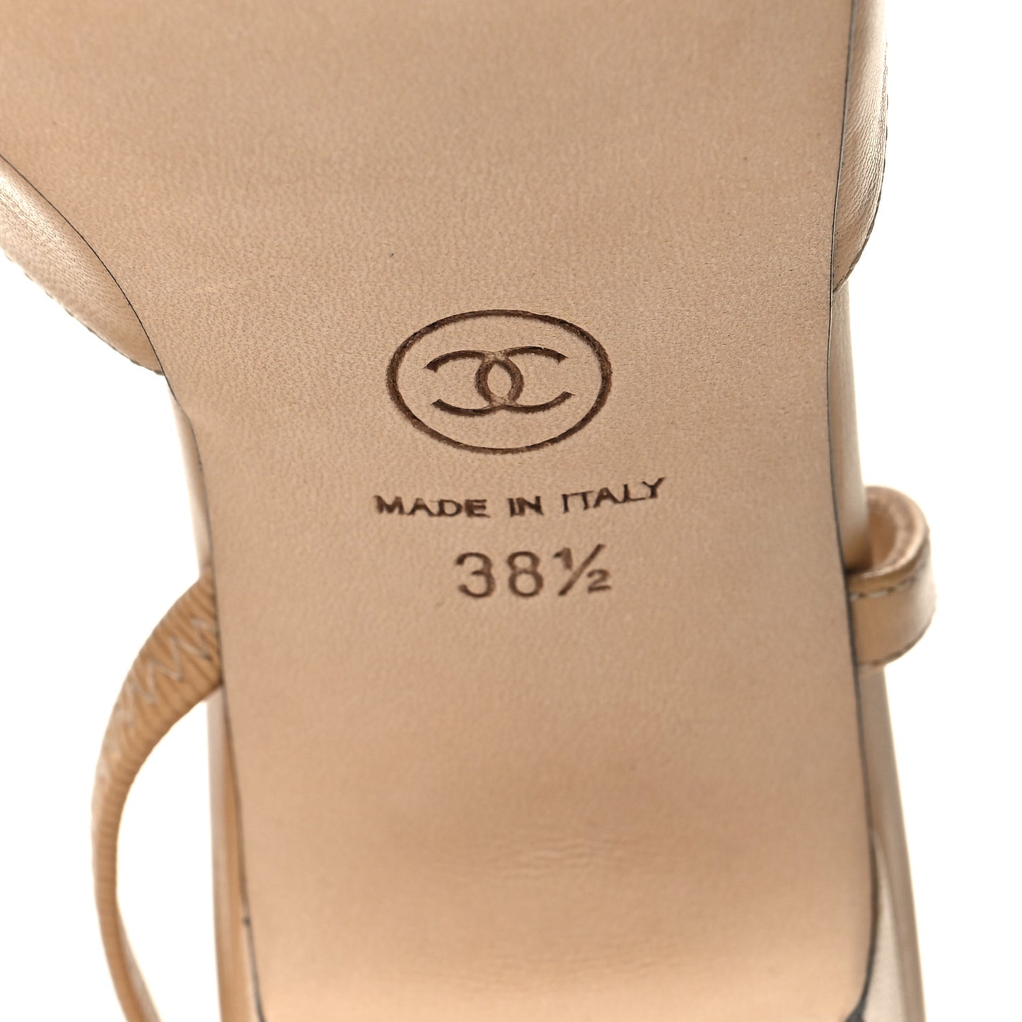 Goatskin Grosgrain Cap Toe CC Slingback Pumps 38.5 Beige Black