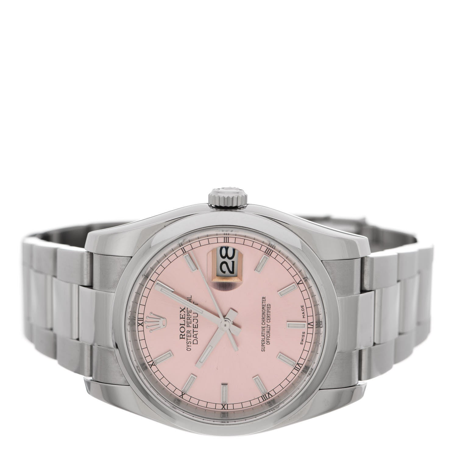Rolex Stainless Steel 36mm Oyster Perpetual Datejust Watch Pink 116200 2 of 6
