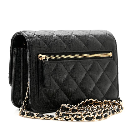 Chanel Caviar Quilted Mini Wallet On Chain WOC Black 3 of 8