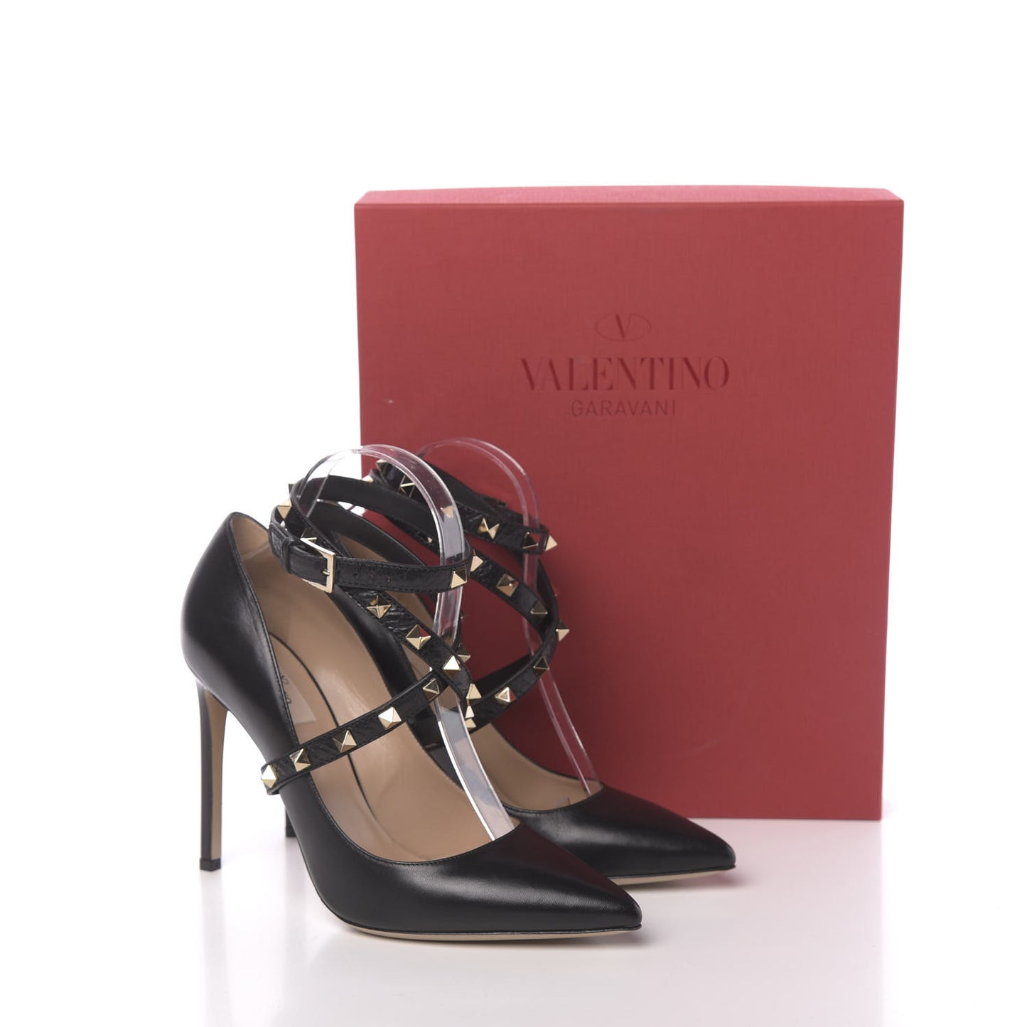 Nappa Rockstud Studwrap Strap 105mm Pumps 39 Black