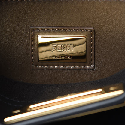 Fendi Vitello Seta Century Nappa Medium Peekaboo Iconic Defender Satchel Black Fragola Maya 7 of 16