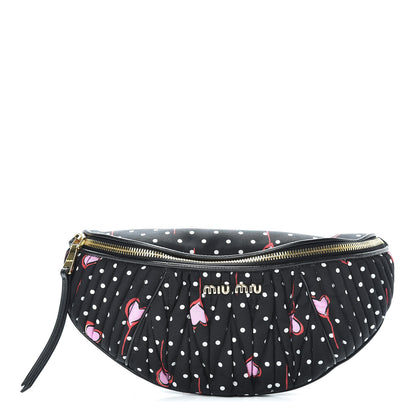 Miu Miu Faille Matelasse Heart Print Belt Bag Black Rosa Cu 1 of 10