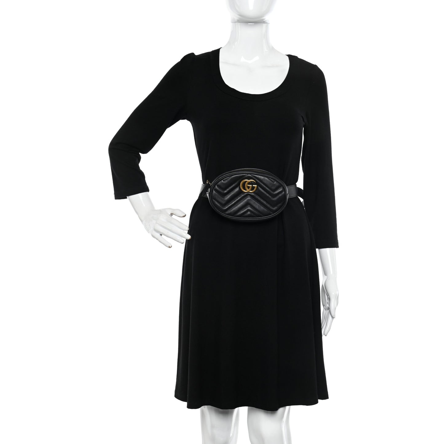 Calfskin Matelasse GG Marmont Belt Bag 105 42 Black