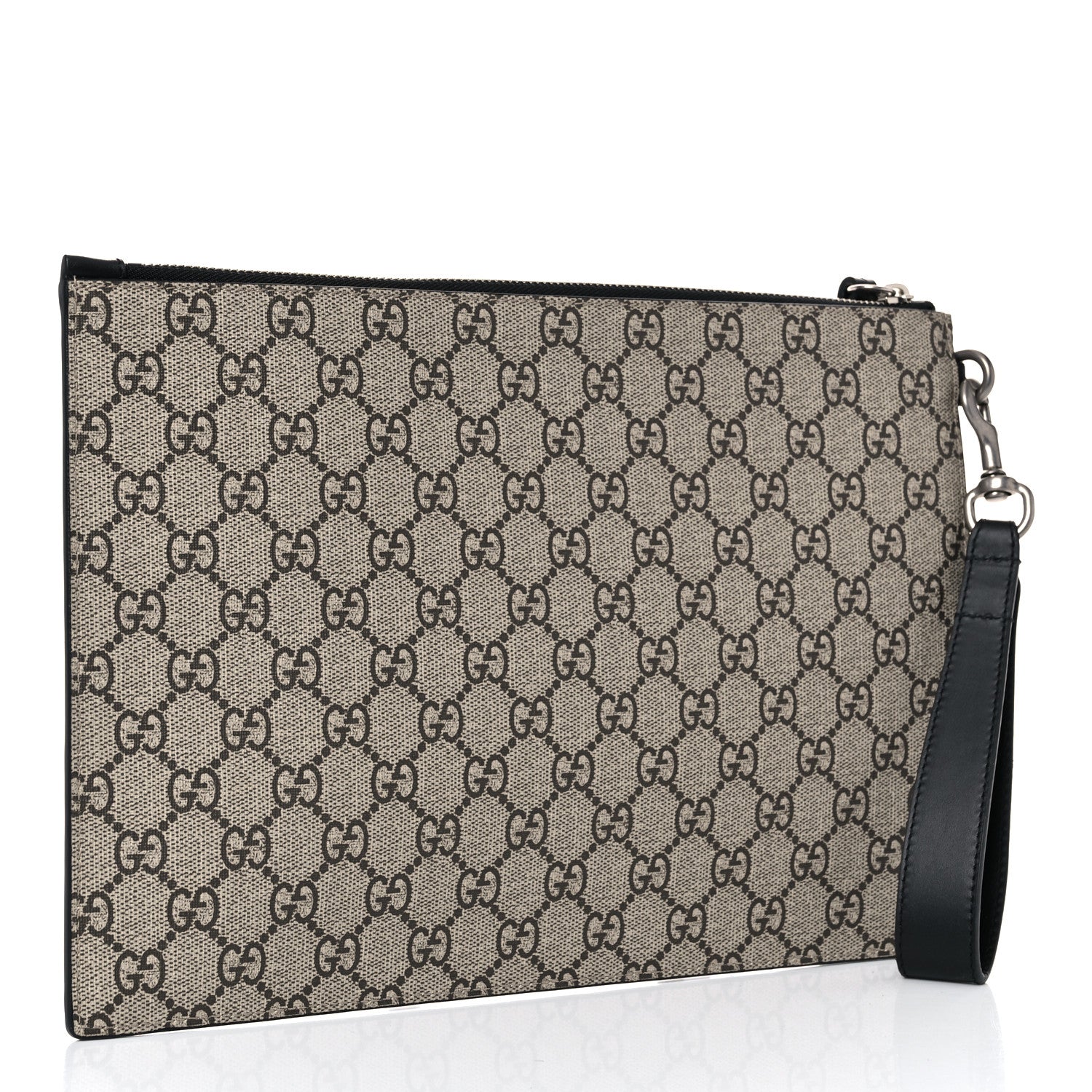 Gucci GG Supreme Monogram Tiger Zip Wristlet Pouch Beige 4 of 11