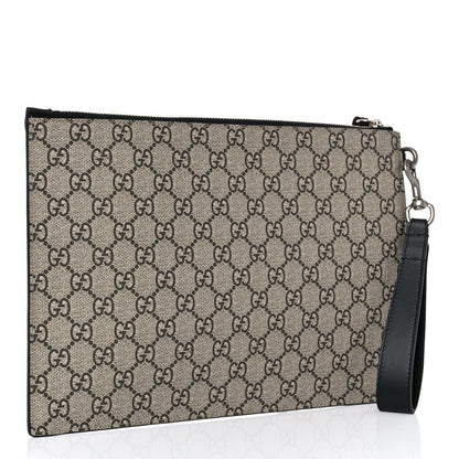 Gucci GG Supreme Monogram Tiger Zip Wristlet Pouch Beige 4 of 11
