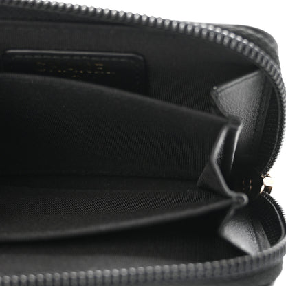 Chanel Caviar Quilted Boy Zip Around Coin Purse Wallet Black 5 of 8