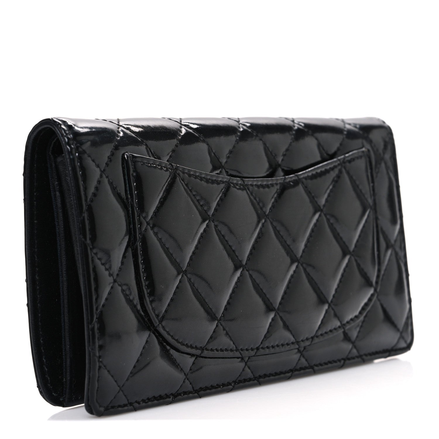 Chanel Patent Calfskin Quilted Yen Wallet So Black 3 of 8