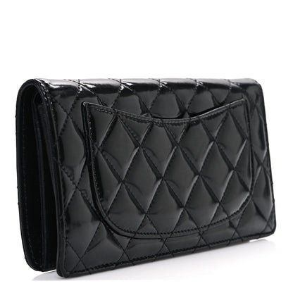 Chanel Patent Calfskin Quilted Yen Wallet So Black 3 of 8