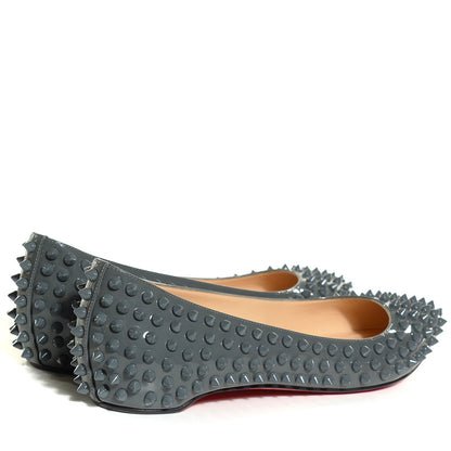 Christian Louboutin Patent Pigalle Spikes Flats 39 Grey 4 of 7