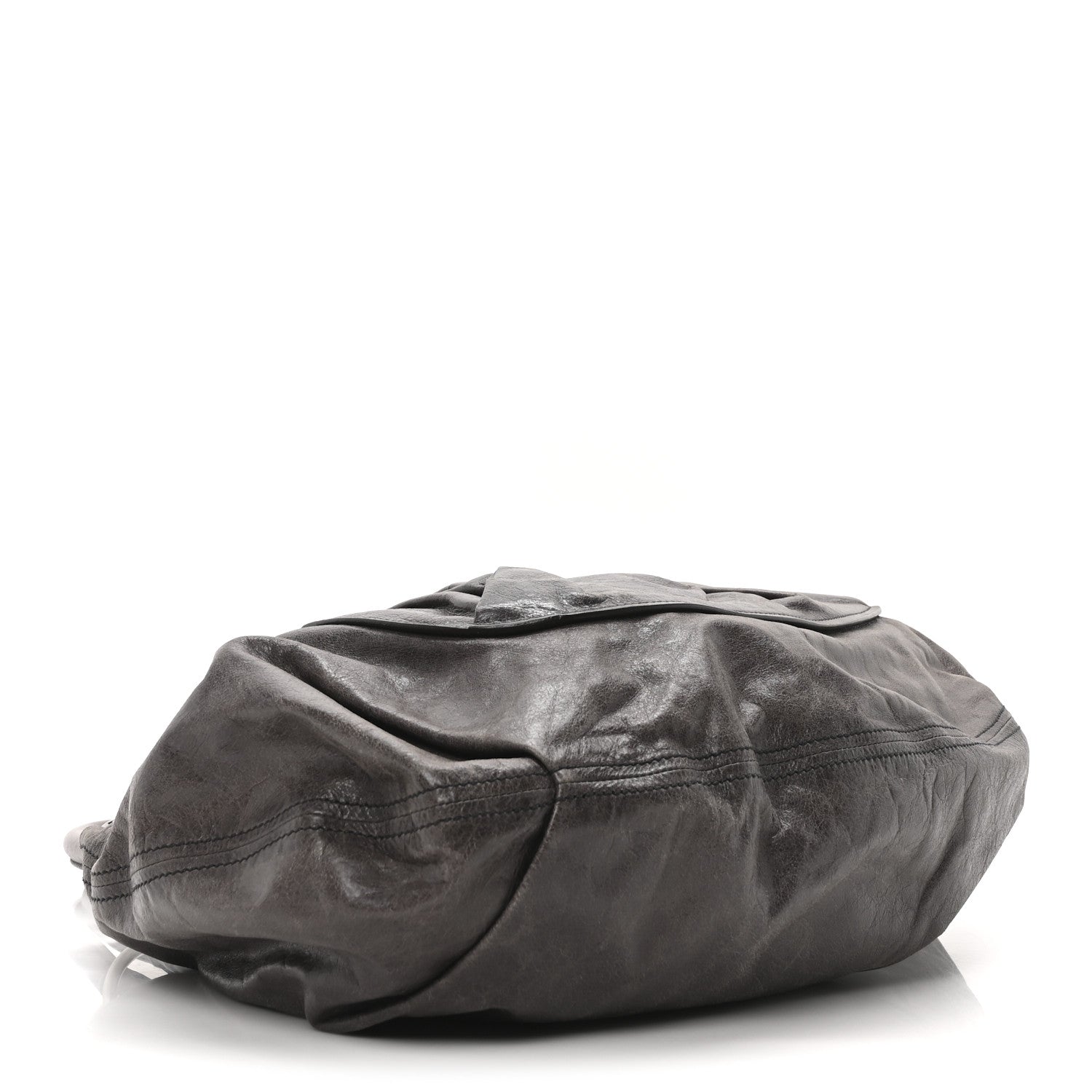 Miu Miu Vitello Pleated Hobo Grey 4 of 9