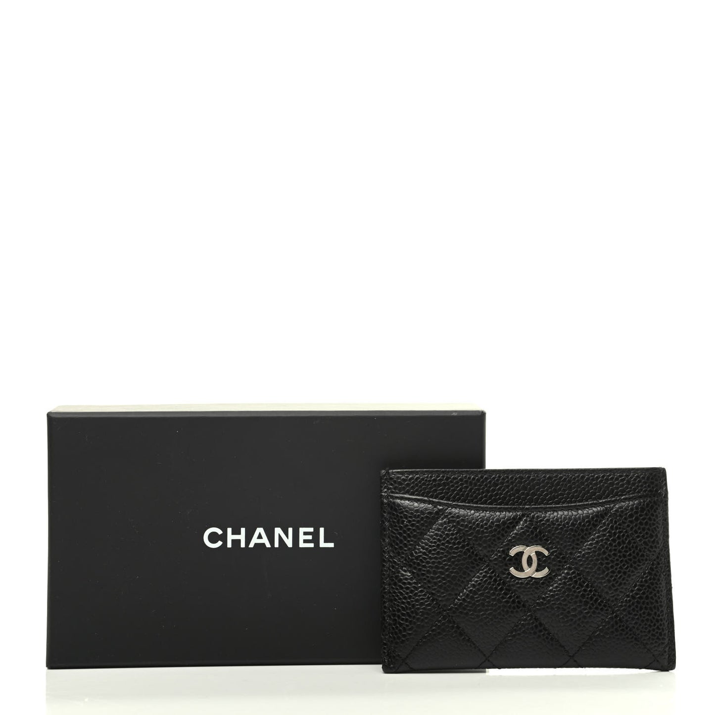 Caviar Quilted Card Holder Black