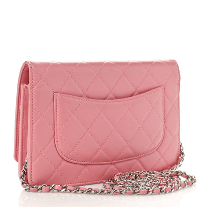Chanel Lambskin Quilted Wallet On Chain WOC Pink 2 of 10