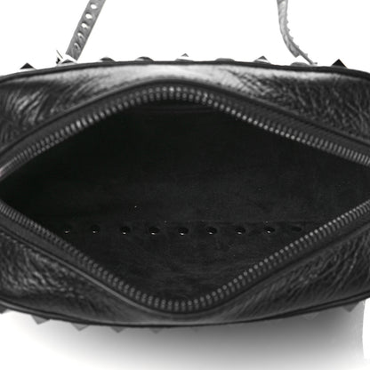 Valentino Garavani Craquele Nappa Rockstud Crystal Punk Heart Camera Crossbody Bag Black 5 of 9